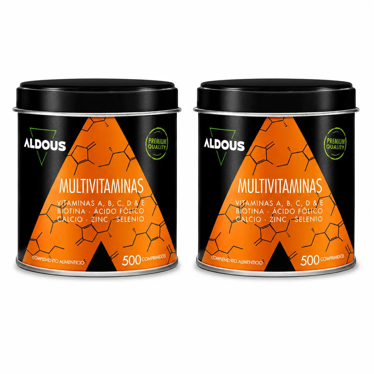 Aldous Bio Multivitamine Vitamina C, D, E, A, Vitamine del gruppo B, Biotina, Acido folico, Calcio, Zinco, Selenio , 500 capsule, confezione da 2
