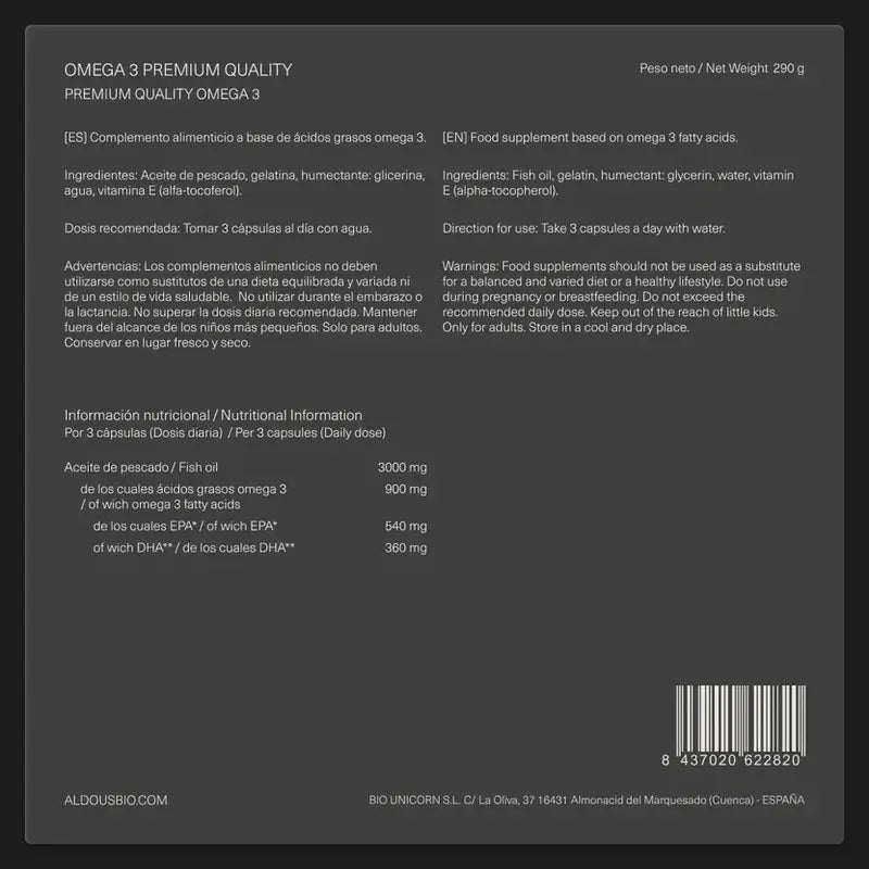 Aldous Bio Omega 3 3000Mg, 210 capsule