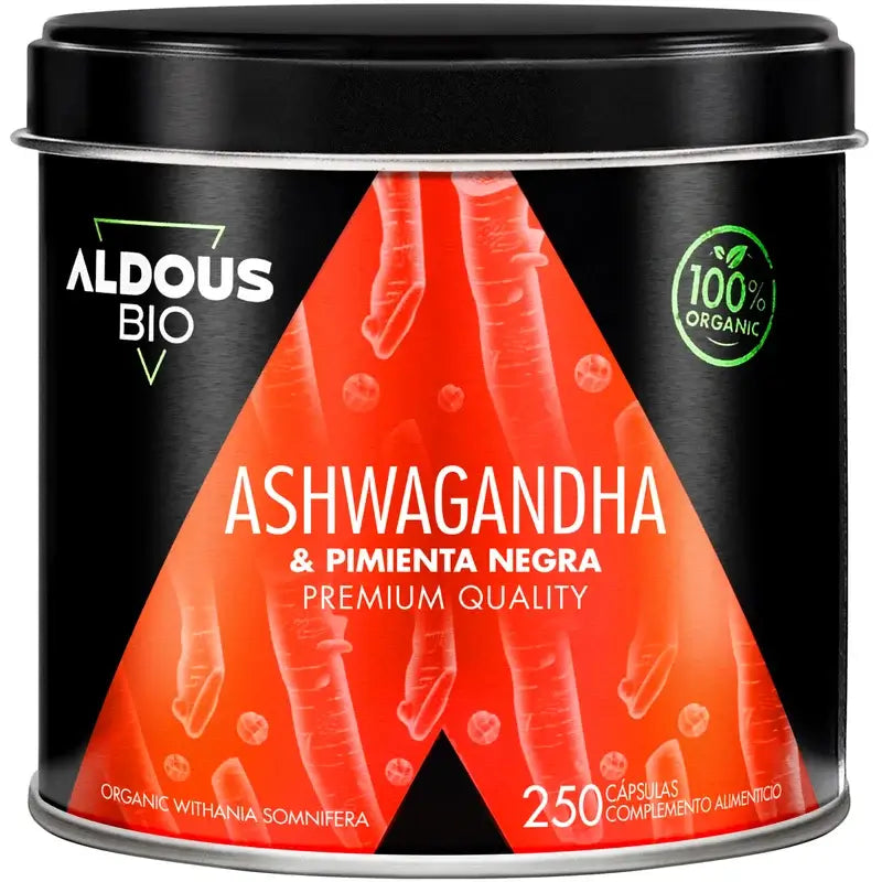 Aldous Bio Radice di Ashwagandha con Pepe Nero , 250 capsule