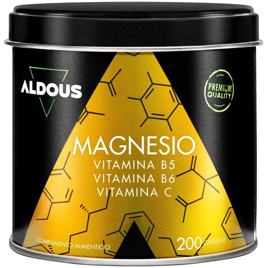 Aldous Labs Integratore alimentare di magnesio con vitamina C, B5 e B6 , 200 capsule