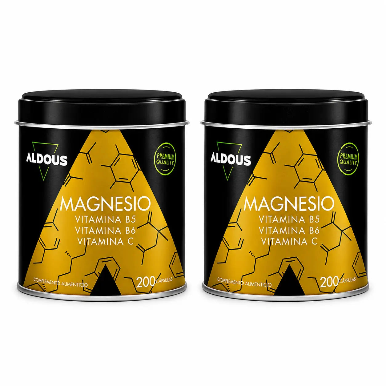 Aldous Labs Integratore alimentare di magnesio con vitamina C, B5 e B6 , 200 capsule , confezione da 2