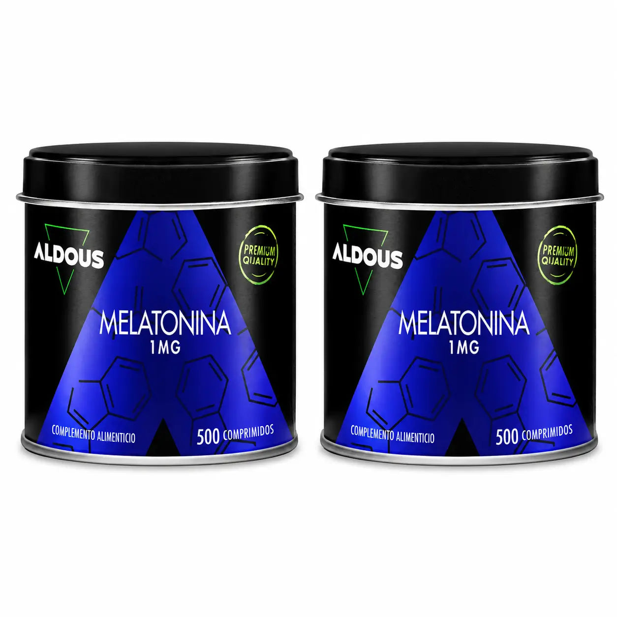 Aldous Labs Integratore Alimentare Melatonina Pura 1 Mg , 500 Compresse , confezione 2