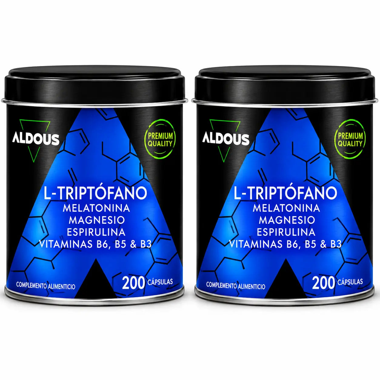 Aldous Labs L-Triptofano Premium Melatonina 1,78 Mg Magnesio, 200 Capsule Vegetali , confezione 2
