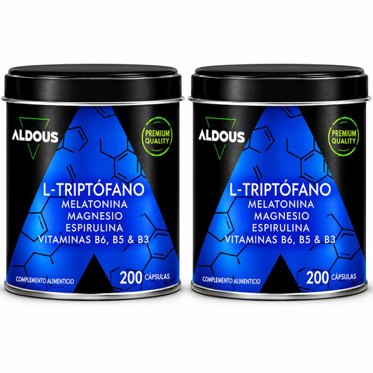 Aldous Labs L-Triptofano Premium Melatonina 1,78 Mg Magnesio, 200 Capsule Vegetali , confezione 2
