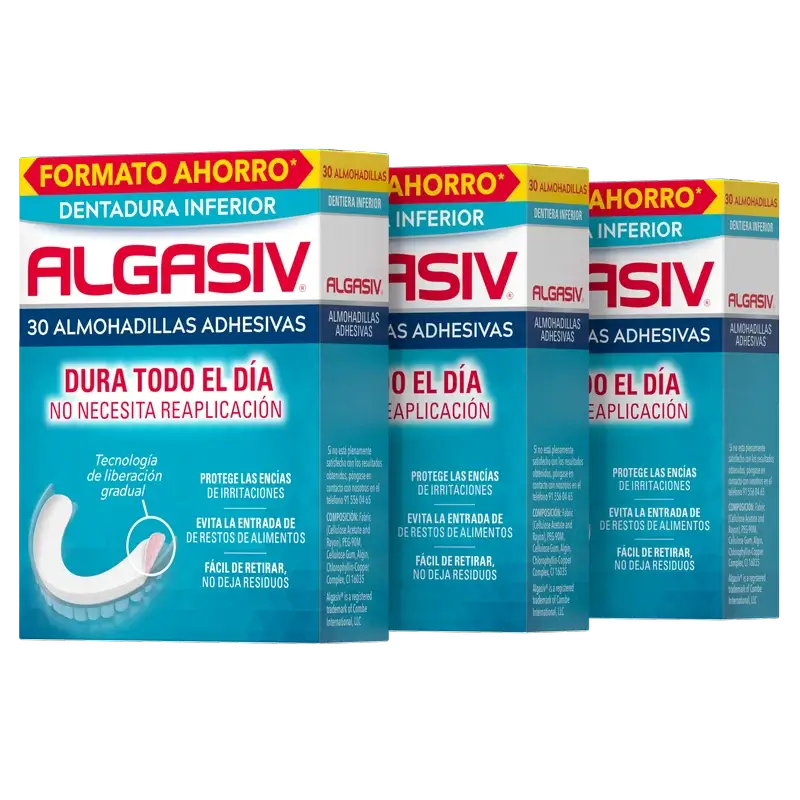 Cuscinetti adesivi Algasiv per protesi inferiori 30 pz.