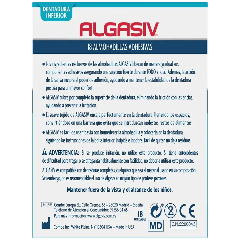Algasiv Inferior Pads 18 unità