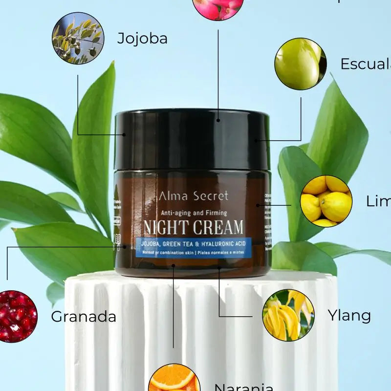 Alma Secret Anti-Età Riparazione Notte Jojoba, Tè Verde e Ialuronico