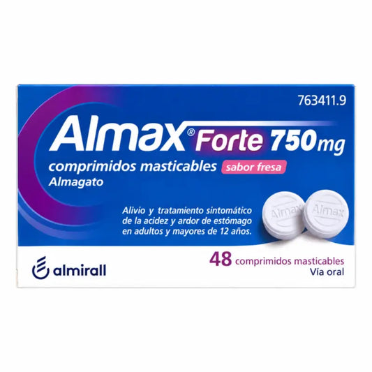 Almax forte 750 Mg gusto fragola, 48 compresse masticabili
