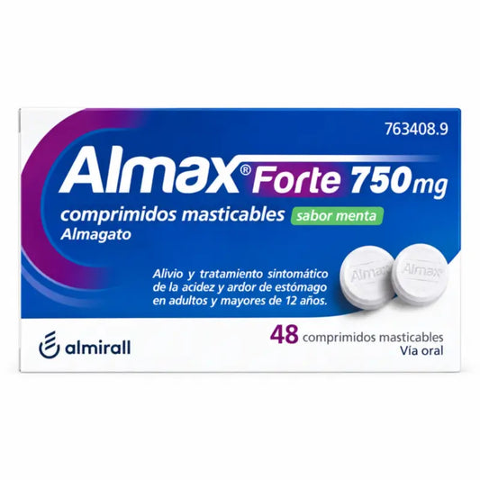 Almax Forte 750 mg al gusto di menta piperita, 48 compresse