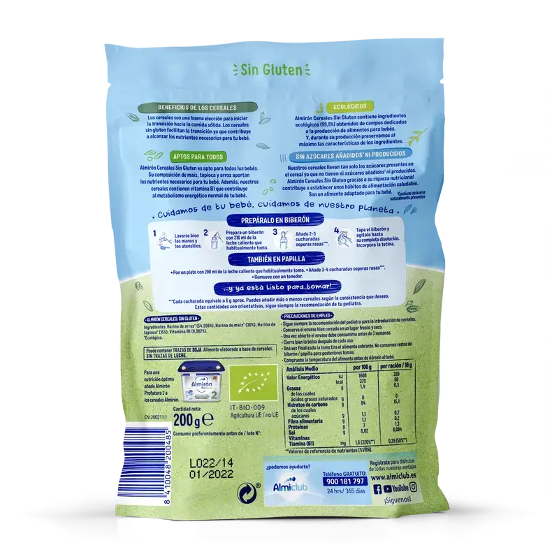 Almirón Cereali biologici senza glutine, 200g