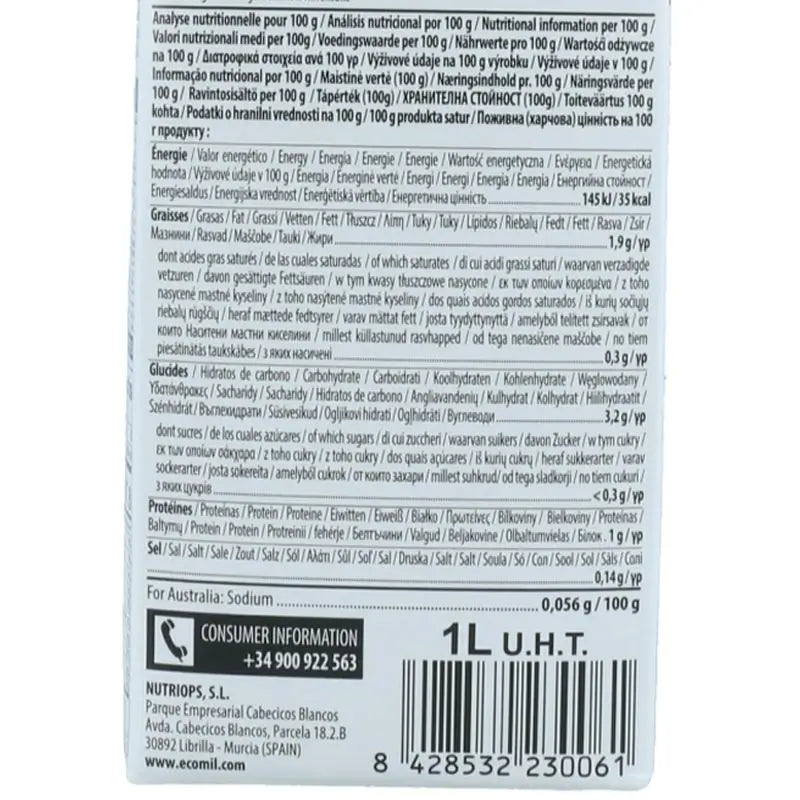 Ecomil Mandorla Drink Natura 1Lt 6Urds Bio S/A