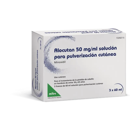Alocutan 50 mg/ml Minoxidil Soluzione Spray Cutanea 3 flaconi, 60 ml