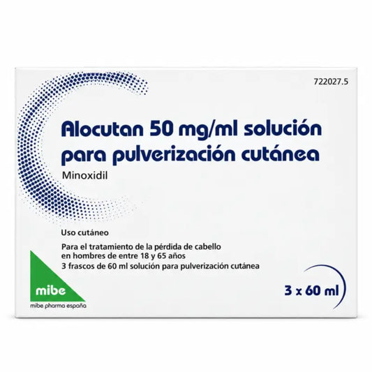 Alocutan 50 mg/ml Minoxidil Soluzione Spray Cutanea 3 flaconi, 60 ml