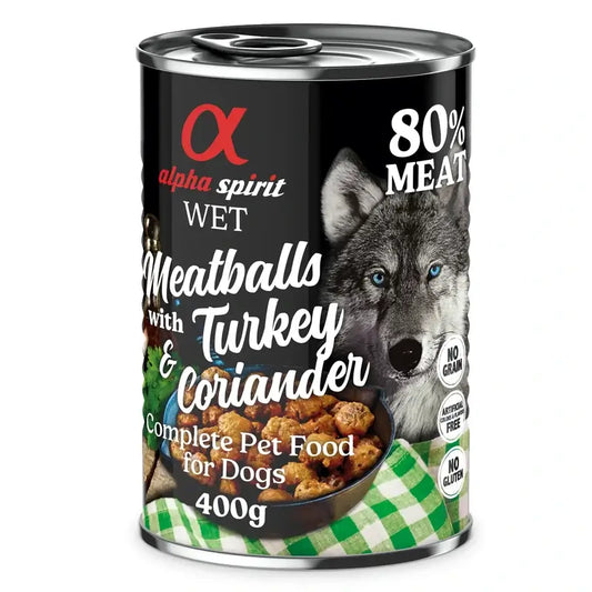 Alpha Spirit Canine Polpette di tacchino al cilantro 6X400Gr