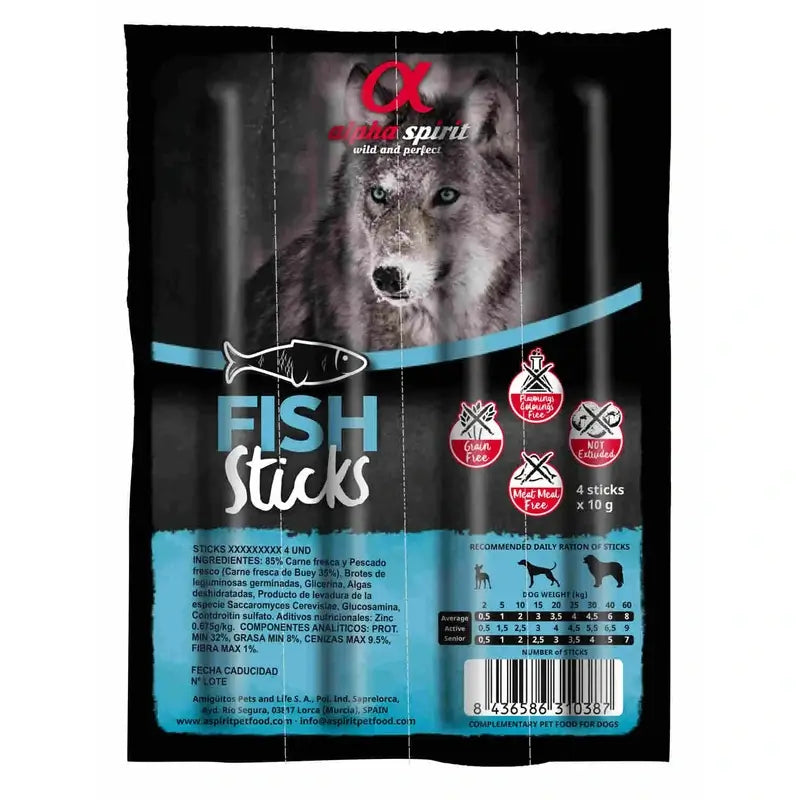 Alpha Spirit Canine Bastoncini di pesce 16X4Servizi