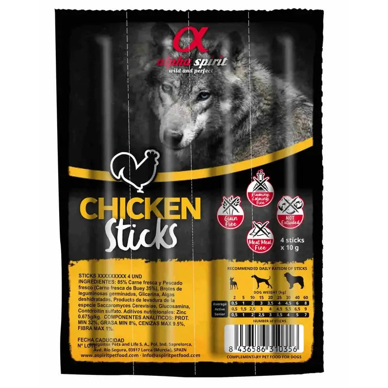 Alpha Spirit Canine Bastoncini di pollo 16X4Servizi