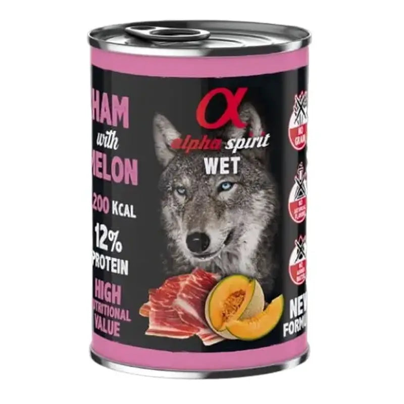 Alpha Spirit Prosciutto canino con lattina di melone 6X400Gr