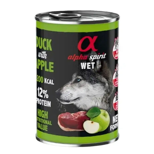 Alpha Spirit Canine Anatra con mela verde in lattina 6X400Gr