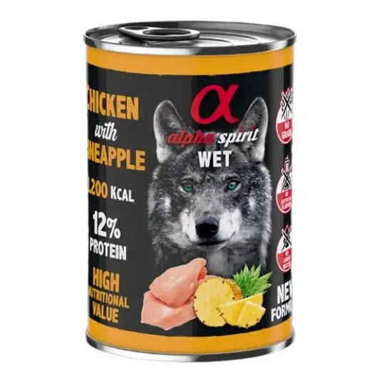 Alpha Spirit Canine Pollo con Ananas Lattina 6X400Gr