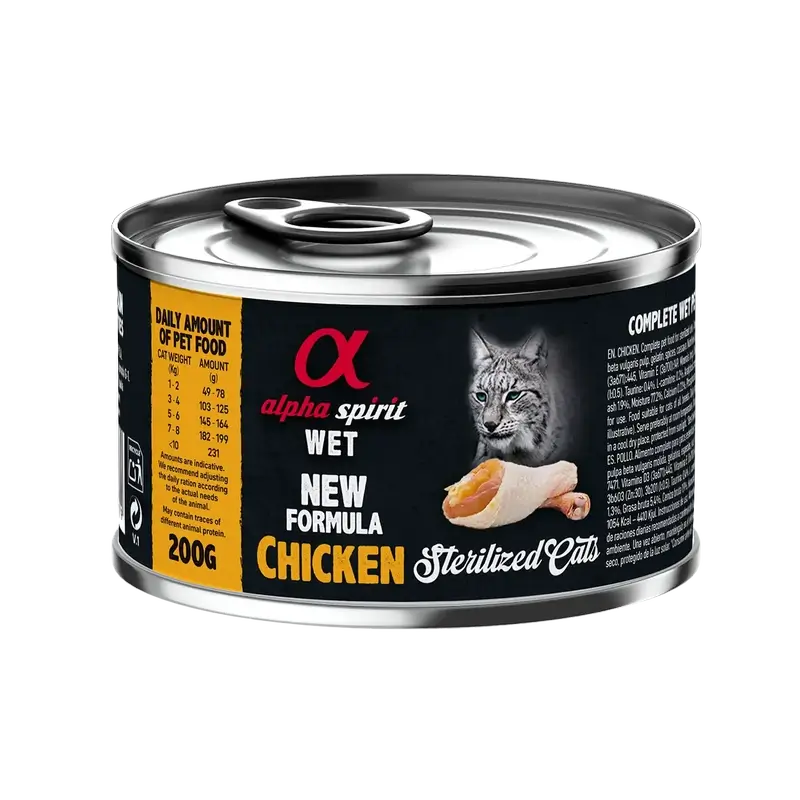 Alpha Spirit Feline Pollo Sterilizzato Scatola 6X200Gr in Scatola