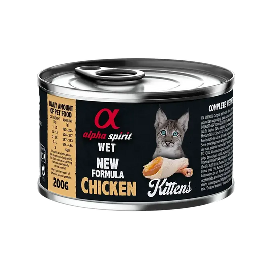 Alpha Spirit Feline Kitten Pollo in scatola 6X200Gr