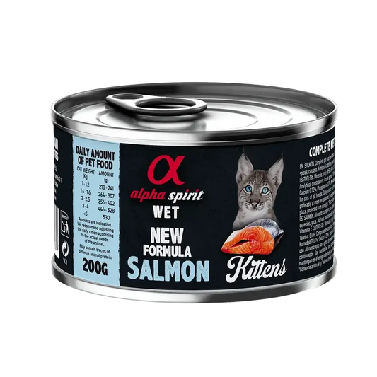 Alpha Spirit Feline Kitten Salmone Scatola di latta 6X200Gr