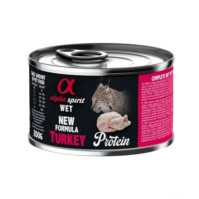 Alpha Spirit Feline Tacchino in scatola 6X200Gr