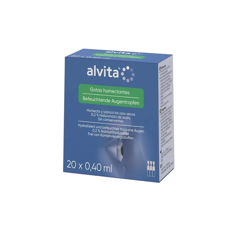 Alvita Gocce Idratanti con Acido Ialuronico 20X0,4 Ml, 20 Unità x 0,4 ml