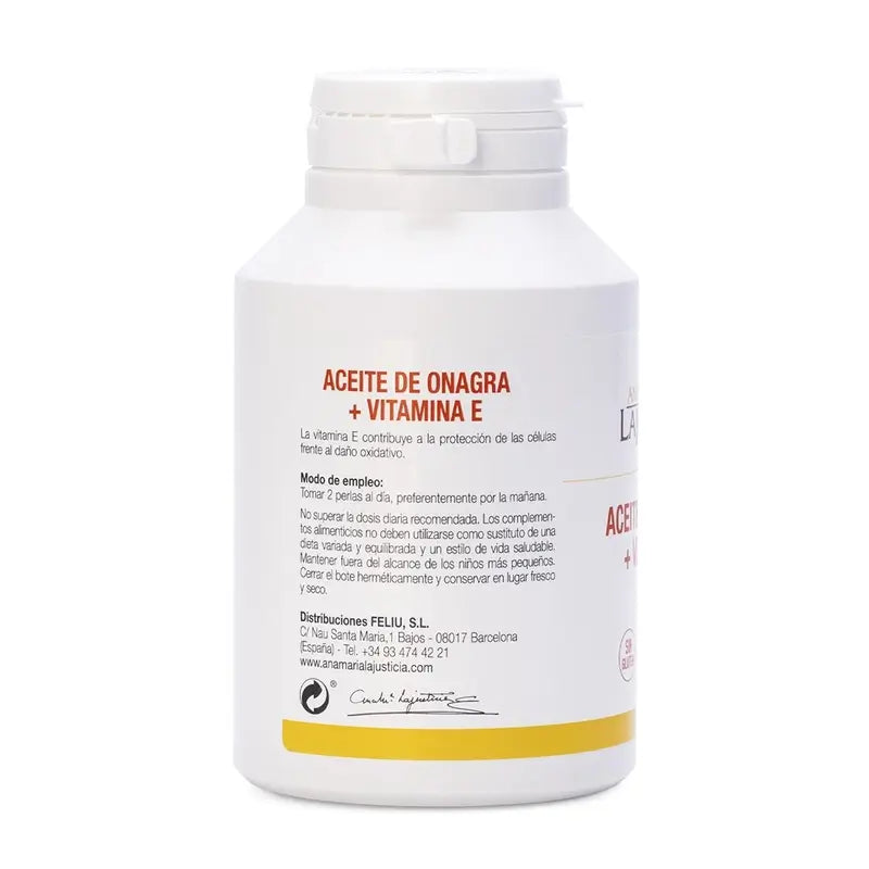 Ana Maria Lajusticia Olio di enotera + Vitamina E, 275 capsule molli