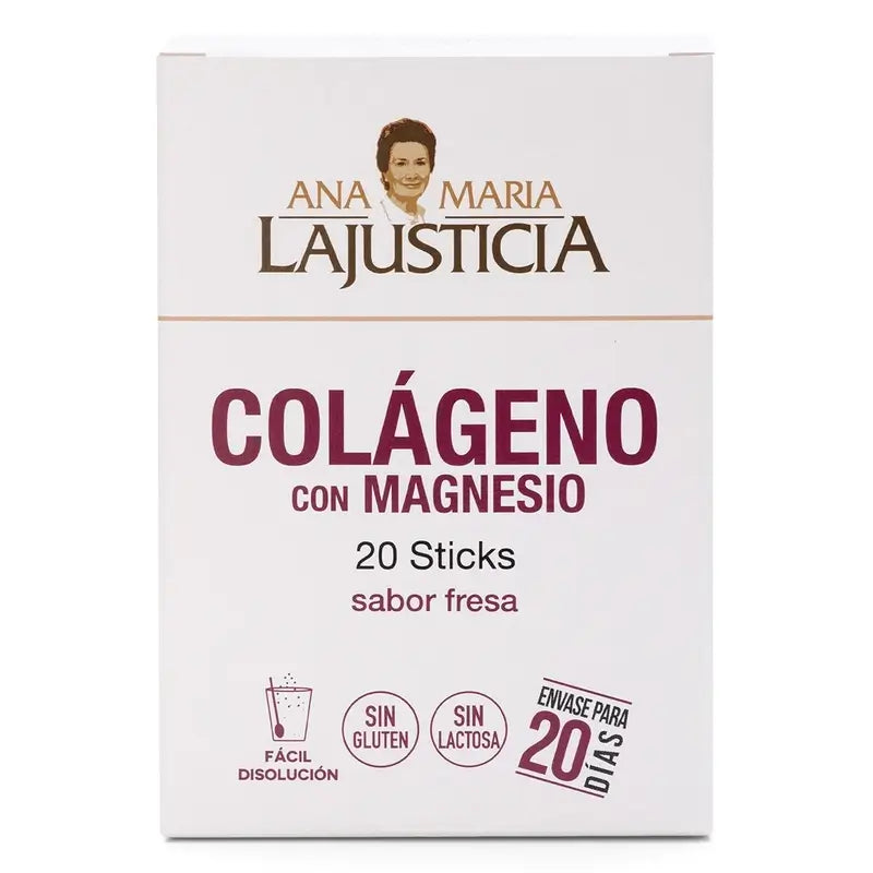 Ana Maria Lajusticia Collagen with Magnesium strawberry flavour, 20 sticks