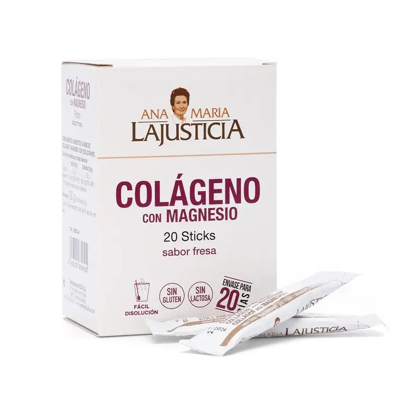 Ana Maria Lajusticia Collagene con magnesio al gusto di fragola, 20 bastoncini