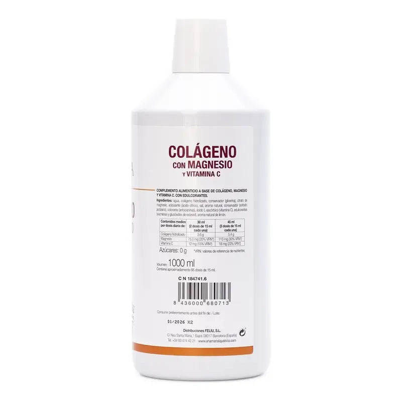 Ana Maria Lajusticia Collagene con Magnesio + Vitamina C gusto ciliegia, 1 L
