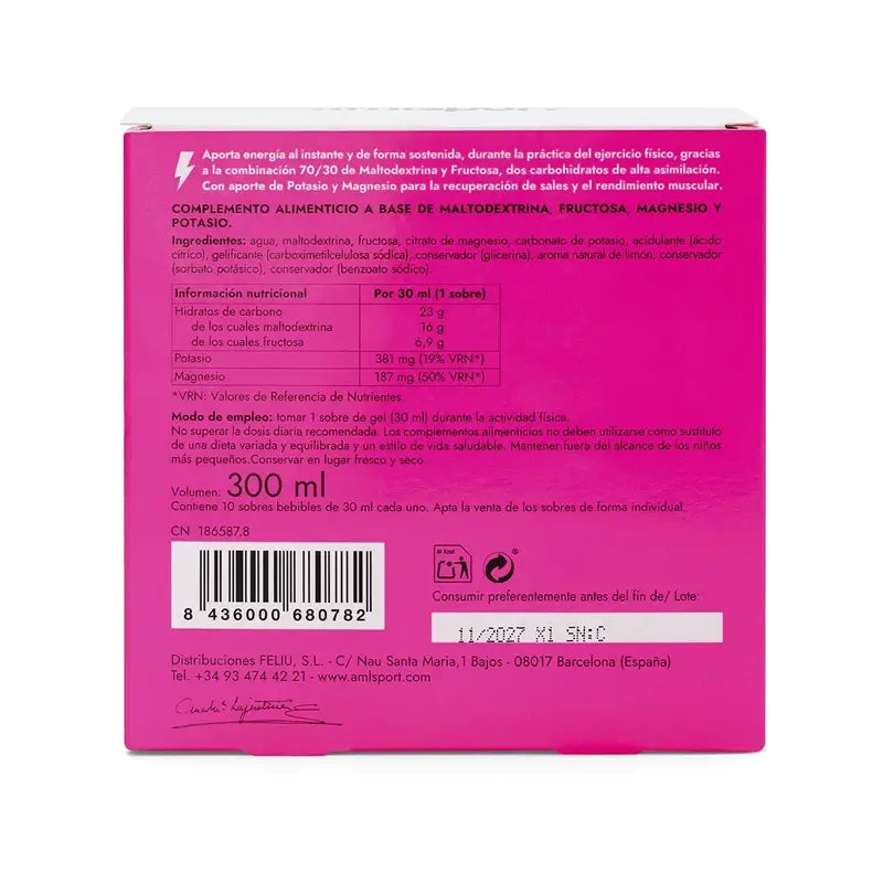 AML SPORT Glucomag 70/30 gel gusto limone, 10 bustine da 30 ml