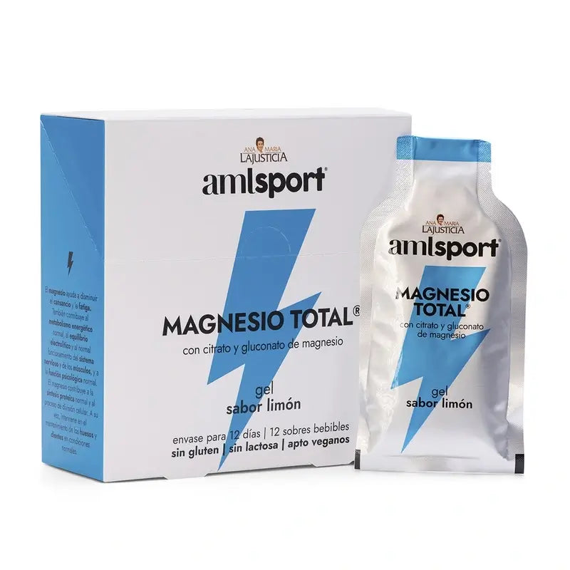 AML SPORT Magnesio totale in gel al limone, 12 bustine da 20 ml