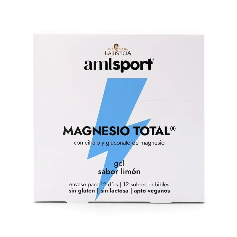AML SPORT Magnesio totale in gel al limone, 12 bustine da 20 ml