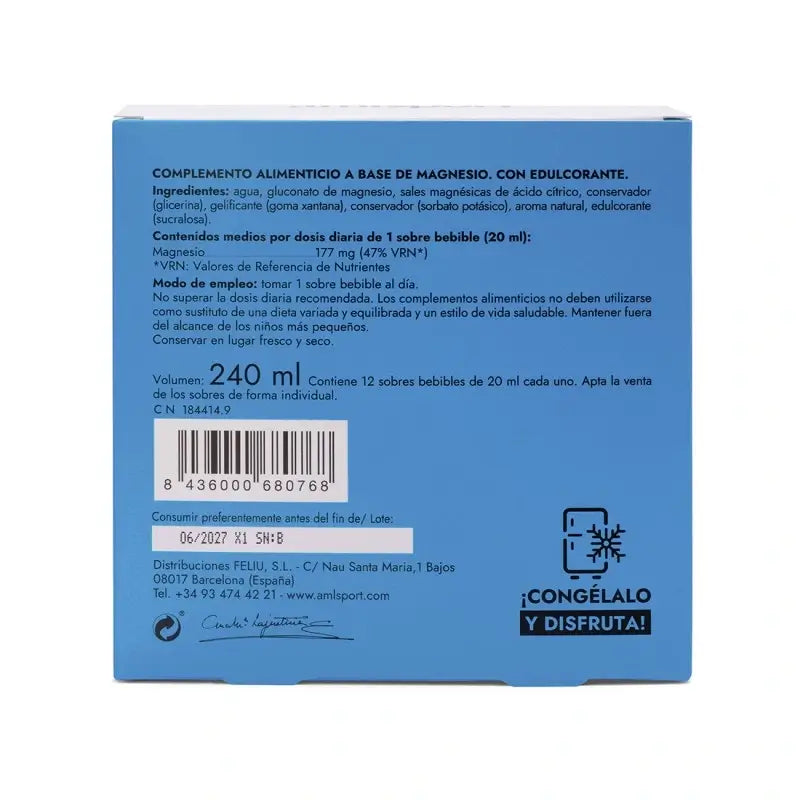 AML SPORT Magnesio totale in gel al limone, 12 bustine da 20 ml