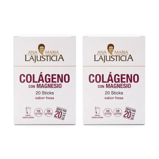 Ana Maria Lajusticia Collagene con magnesio al gusto di fragola, 2x20 bastoncini