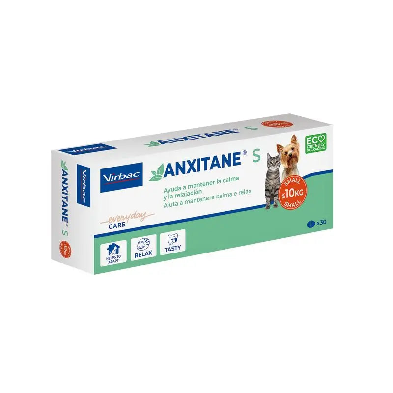 Virbac Anxitane S, 30 compresse rilassanti per cani e gatti 0-10 kg