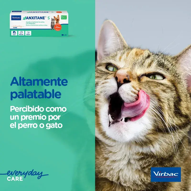 Virbac Anxitane S, 30 compresse rilassanti per cani e gatti 0-10 kg