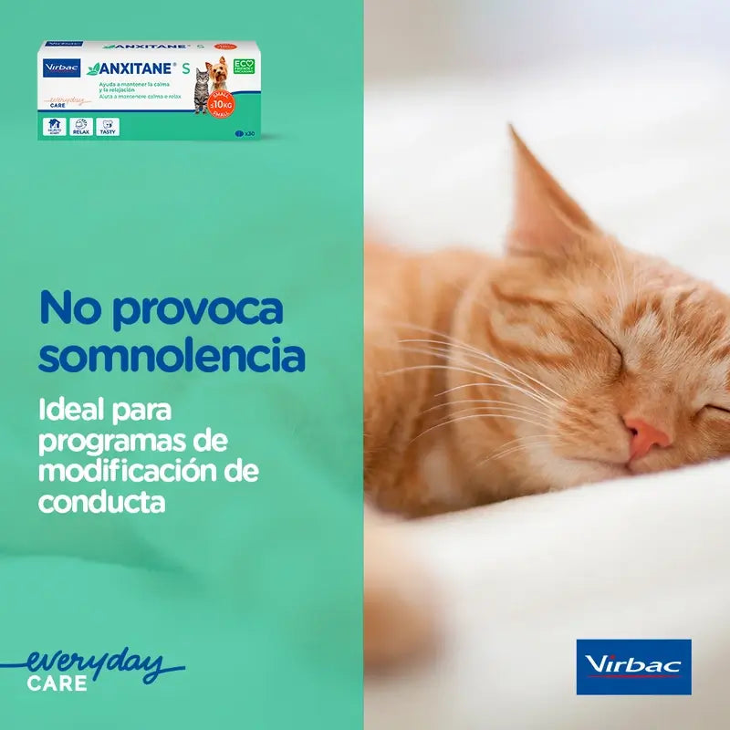 Virbac Anxitane S, 30 compresse rilassanti per cani e gatti 0-10 kg