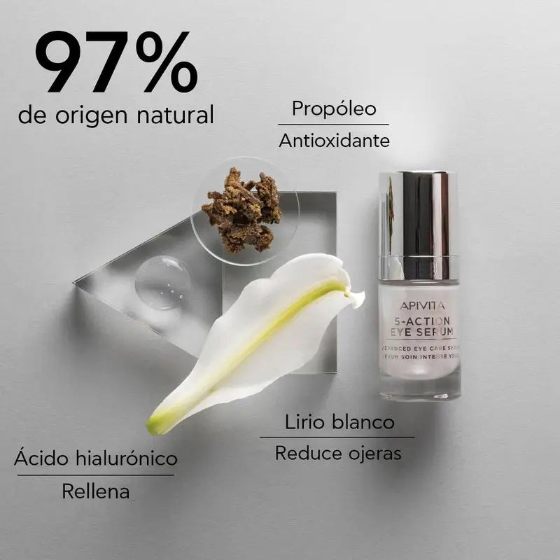 APIVITA Siero occhi a 5 azioni con giglio bianco 15 ml