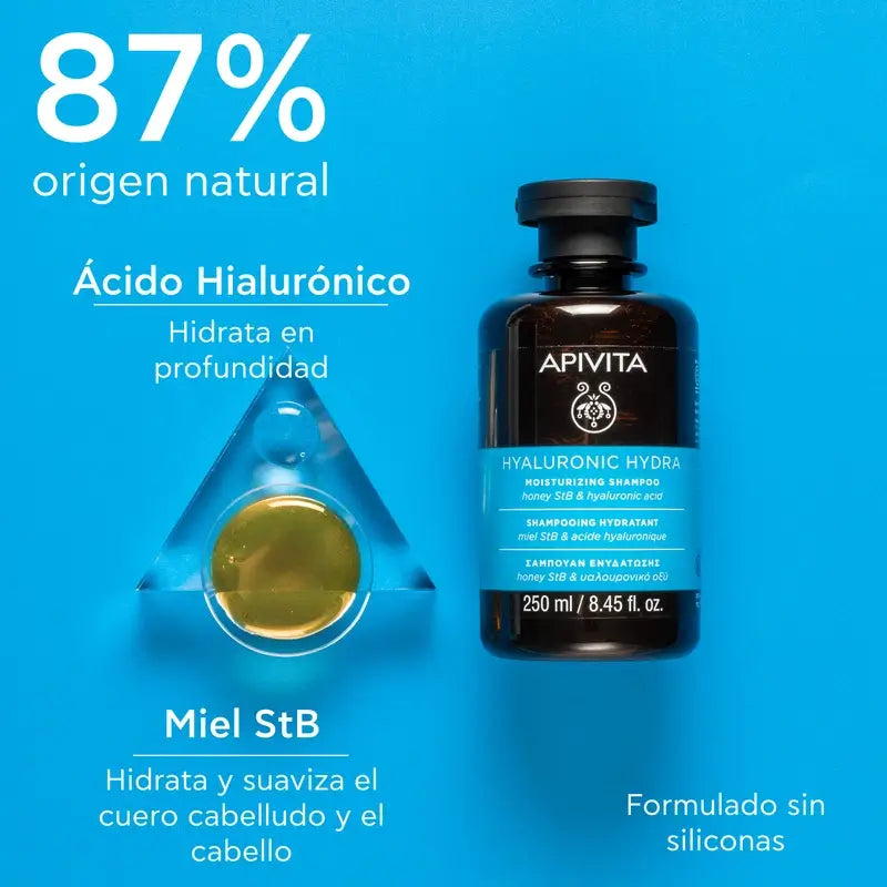 Apivita Apivita Hyaluronic Hydra Shampoo idratante, 250 Ml