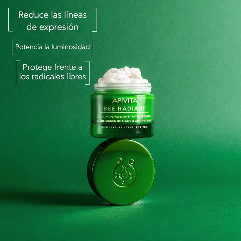 APIVITA Bee Radiant Crema antietà e anti-fatica con Peonia Bianca e Propoli Brevettata