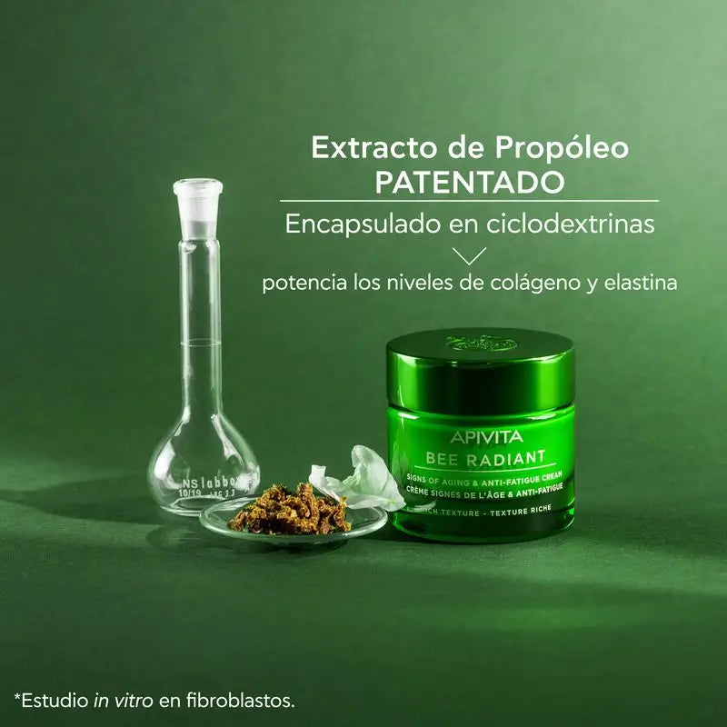 APIVITA Bee Radiant Crema antietà e anti-fatica con Peonia Bianca e Propoli Brevettata