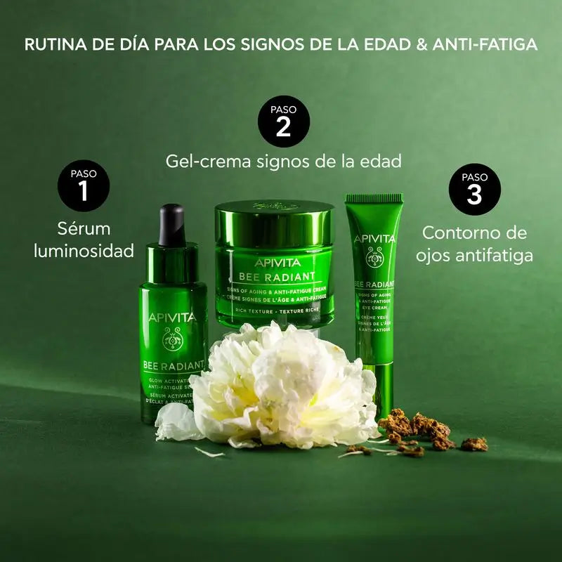 APIVITA Bee Radiant Crema antietà e anti-fatica con Peonia Bianca e Propoli Brevettata