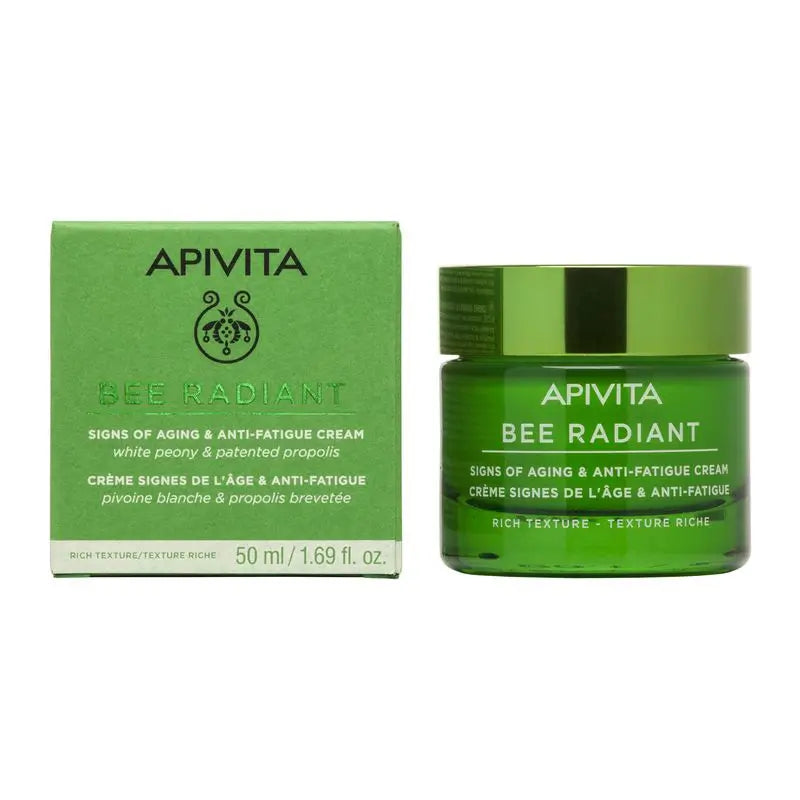 APIVITA Bee Radiant Crema antietà e anti-fatica con Peonia Bianca e Propoli Brevettata