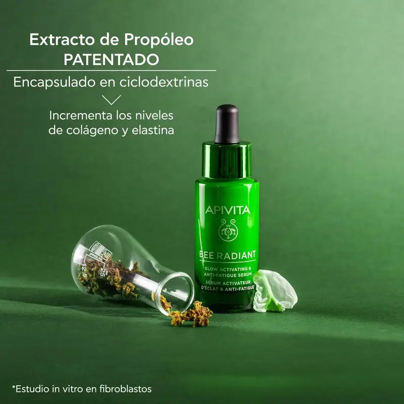 APIVITA Bee Radiant Brightening & Anti-Fatigue Serum con peonia bianca e propoli brevettata