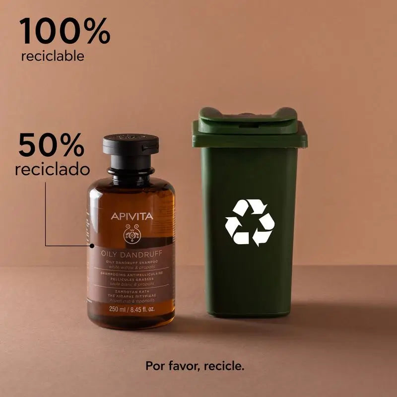 APIVITA Shampoo antiforfora oleoso con salice bianco e propoli 250 ml
