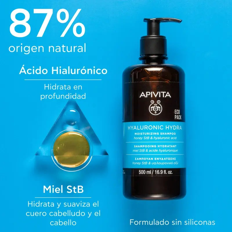 Apivita Hyaluronic Hydra Shampoo, 500 Ml