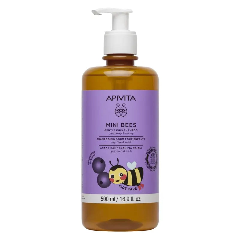 Apivita Shampoo delicato per bambini con mirtillo rosso e miele, 500 ml